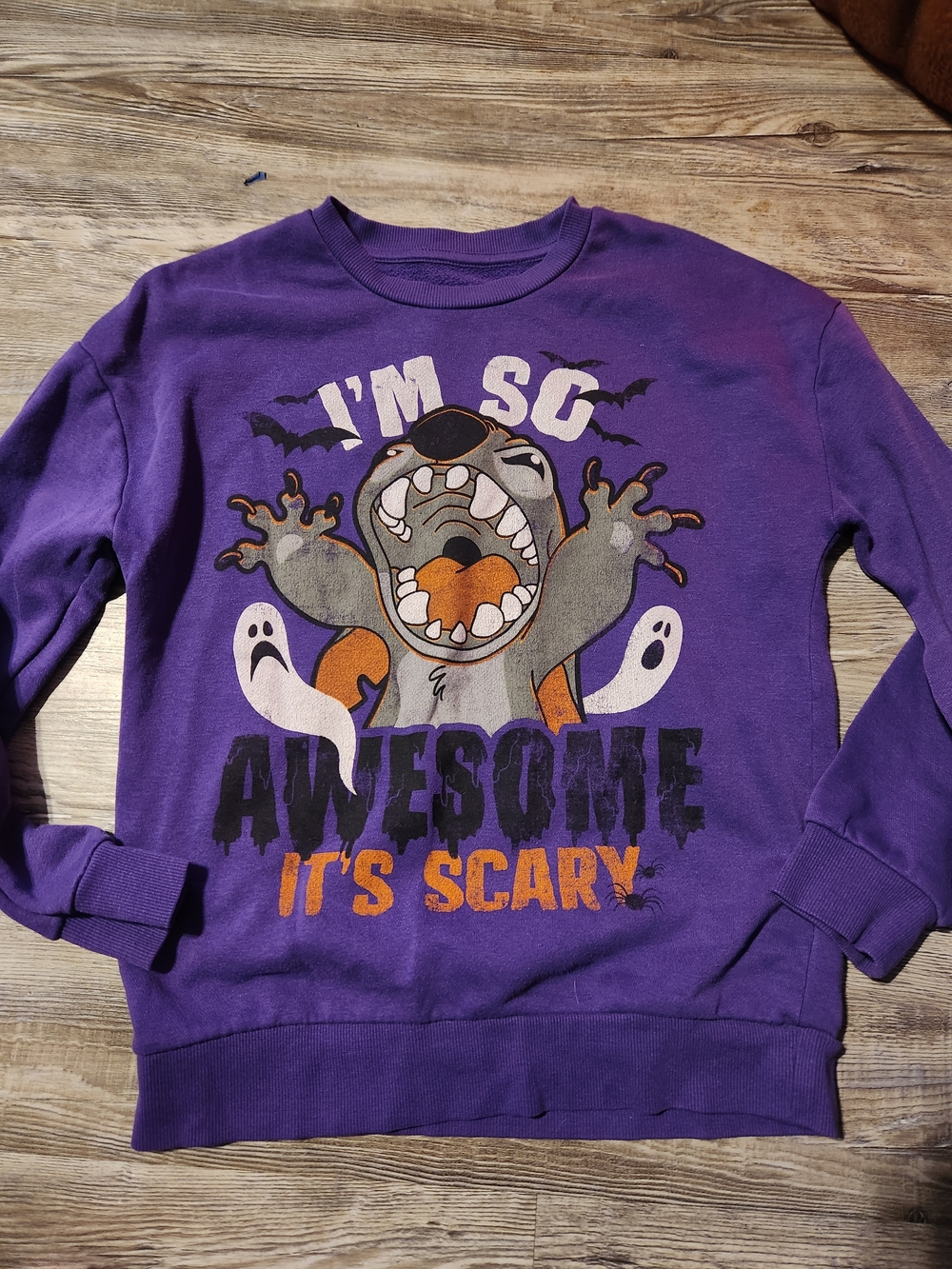 Disney Purple Halloween Graphic Sweatshirt with Orange Accents